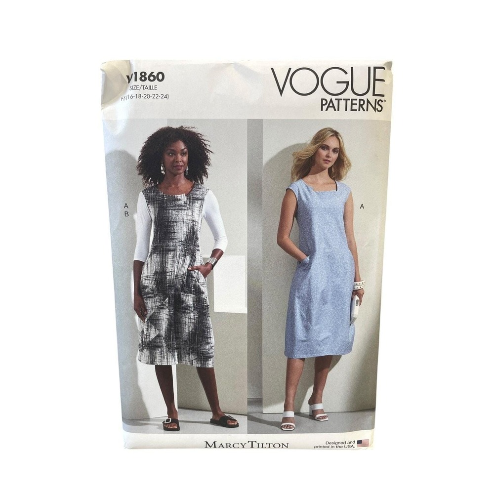 Vogue Patterns V1860 Marcy Tilton‎ Misses Dress Top F5 (16-18-20-22-24)